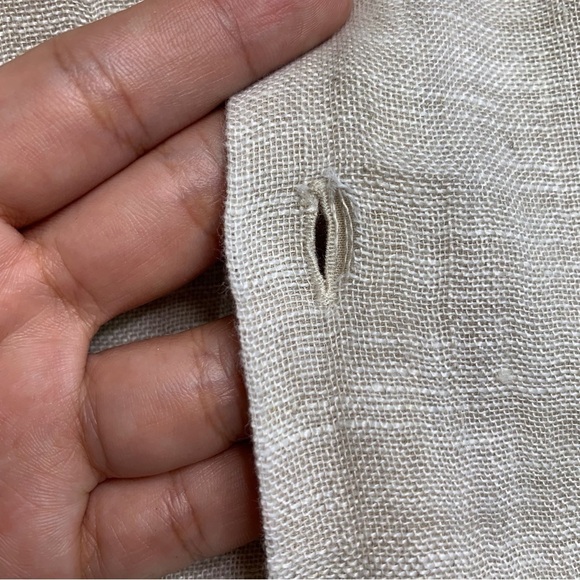 Pili Carrera Baby's Beige White Linen Dress Size 12 Months - Picture 9 of 14